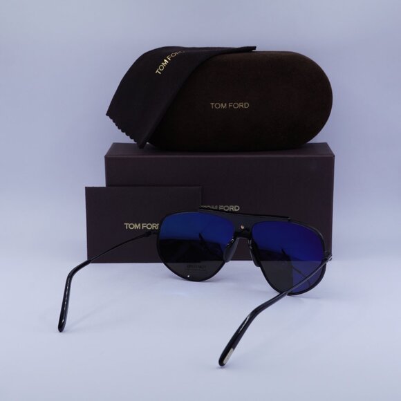 Tom Ford Addison FT0928 02A Aviator Sunglasses - Black/Smoke - Picture 8 of 8